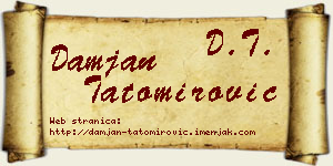 Damjan Tatomirović vizit kartica
